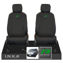 Load image into Gallery viewer, VW ID Buzz Cargo Front 1+1 INKA Tailored Waterproof Seat Covers Black with Embroidery MY22 onwards - R-Series Embroidery