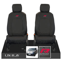 Load image into Gallery viewer, VW ID Buzz Cargo Front 1+1 INKA Tailored Waterproof Seat Covers Black with Embroidery MY22 onwards - R-Series Embroidery