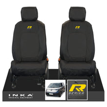 Load image into Gallery viewer, VW ID Buzz Cargo Front 1+1 INKA Tailored Waterproof Seat Covers Black with Embroidery MY22 onwards - R-Series Embroidery