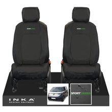 Load image into Gallery viewer, VW ID Buzz Cargo Front 1+1 INKA Tailored Waterproof Seat Covers Black with Embroidery MY22 onwards - Sport-Series Embroidery