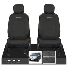 Load image into Gallery viewer, VW ID Buzz Cargo Front 1+1 INKA Tailored Waterproof Seat Covers Black with Embroidery MY22 onwards - Sport-Series Embroidery