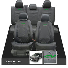 Load image into Gallery viewer, VW Caddy Kombi Maxi Life INKA Front & Rear Tailored Waterproof Seat Covers Grey MY-2007-2019 (Choice of 7 Colours) - CV Professional Embroidery