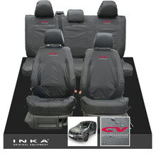 Load image into Gallery viewer, VW Caddy Kombi Maxi Life INKA Front & Rear Tailored Waterproof Seat Covers Grey MY-2007-2019 (Choice of 7 Colours) - CV Professional Embroidery