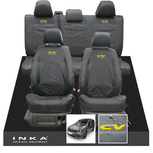 Load image into Gallery viewer, VW Caddy Kombi Maxi Life INKA Front & Rear Tailored Waterproof Seat Covers Grey MY-2007-2019 (Choice of 7 Colours) - CV Professional Embroidery