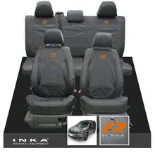 Load image into Gallery viewer, VW Caddy Kombi Maxi Life INKA Front & Rear Tailored Waterproof Seat Covers Grey MY-2007-2019 (Choice of 7 Colours) - R-Series Embroidery