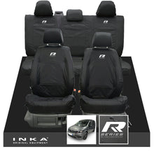 Load image into Gallery viewer, VW Caddy Kombi Maxi Life INKA Front & Rear Tailored Waterproof Seat Covers Black MY-2007-2019 (Choice of 7 Colours) - R-Series Embroidery