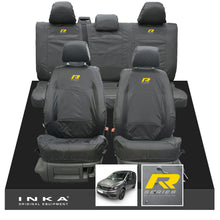 Load image into Gallery viewer, VW Caddy Kombi Maxi Life INKA Front & Rear Tailored Waterproof Seat Covers Grey MY-2007-2019 (Choice of 7 Colours) - R-Series Embroidery