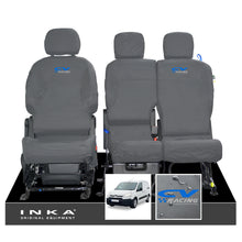 Load image into Gallery viewer, Citroen Berlingo MK2 Front Inka Fully Tailored Waterproof Seat Covers Grey MY08-17 - CV Racing Embroidery