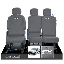 Load image into Gallery viewer, Citroen Berlingo MK2 Front Inka Fully Tailored Waterproof Seat Covers Grey MY08-17 - CV Racing Embroidery