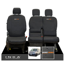 Load image into Gallery viewer, Citroen Berlingo MK3 Front 1+2 Inka Fully Tailored Waterproof Seat Covers Black MY2018 to present - Sport-Series Embroidery