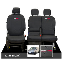 Load image into Gallery viewer, Citroen Berlingo MK3 Front 1+2 Inka Fully Tailored Waterproof Seat Covers Black MY2018 to present - Sport-Series Embroidery