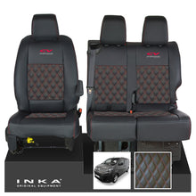 Load image into Gallery viewer, Citroen Dispatch INKA Front 1+2 Bentley Diamond Quilt Leatherette Tailored Seat Covers Black MY16 To Present - CV Professional Embroidery
