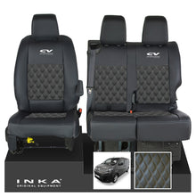 Load image into Gallery viewer, Citroen Dispatch INKA Front 1+2 Bentley Diamond Quilt Leatherette Tailored Seat Covers Black MY16 To Present - CV Professional Embroidery