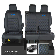 Load image into Gallery viewer, Citroen Dispatch INKA Front 1+2 Bentley Diamond Quilt Leatherette Tailored Seat Covers Black MY16 To Present - CV Racing Embroidery