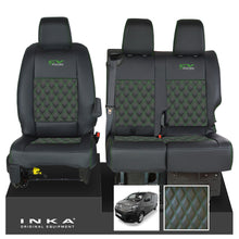 Load image into Gallery viewer, Citroen Dispatch INKA Front 1+2 Bentley Diamond Quilt Leatherette Tailored Seat Covers Black MY16 To Present - CV Racing Embroidery