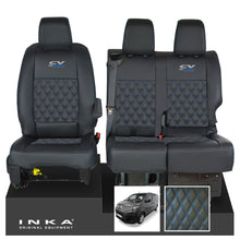 Load image into Gallery viewer, Citroen Dispatch INKA Front 1+2 Bentley Diamond Quilt Leatherette Tailored Seat Covers Black MY16 To Present - CV Sport Embroidery