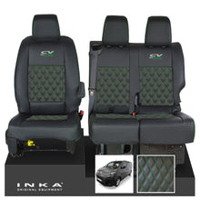 Load image into Gallery viewer, Citroen Dispatch INKA Front 1+2 Bentley Diamond Quilt Leatherette Tailored Seat Covers Black MY16 To Present - CV Sport Embroidery