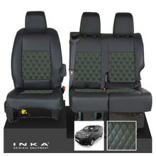 Load image into Gallery viewer, Citroen Dispatch INKA Front 1+2 Bentley Diamond Quilt Leatherette Tailored Seat Covers Black MY16 To Present - Plain Embroidery