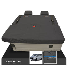 Load image into Gallery viewer, VW California Ocean/Coast/Beach/Surf Inka Fully Tailored Waterproof Seat Covers Black Front & Rear With ISOFIX Fits T6.1 ,T6,T5.1 all model years fits with and without airbags - CALI-SERIES Embroidery