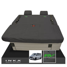 Load image into Gallery viewer, VW California Ocean/Coast/Beach/Surf Inka Fully Tailored Waterproof Seat Covers Black Front & Rear With ISOFIX Fits T6.1 ,T6,T5.1 all model years fits with and without airbags - RV ADVENTURE Embroidery