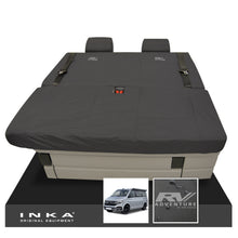 Load image into Gallery viewer, VW California Ocean/Coast/Beach/Surf Inka Fully Tailored Waterproof Seat Covers Black Front & Rear With ISOFIX Fits T6.1 ,T6,T5.1 all model years fits with and without airbags - RV ADVENTURE Embroidery