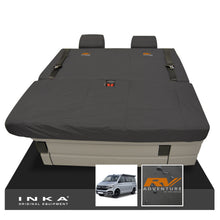 Load image into Gallery viewer, VW California Ocean/Coast/Beach/Surf Inka Fully Tailored Waterproof Seat Covers Black Front & Rear With ISOFIX Fits T6.1 ,T6,T5.1 all model years fits with and without airbags - RV ADVENTURE Embroidery