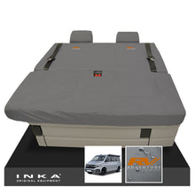 Load image into Gallery viewer, VW California Ocean/Coast/Beach/Surf Inka Fully Tailored Waterproof Seat Covers Grey Front & Rear With ISOFIX Fits T6.1 ,T6,T5.1 all model years fits with and without airbags - RV ADVENTURE Embroidery