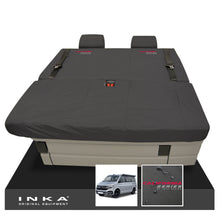 Load image into Gallery viewer, VW California Ocean/Coast/Beach/Surf Inka Fully Tailored Waterproof Seat Covers Black Front & Rear With ISOFIX Fits T6.1 ,T6,T5.1 all model years fits with and without airbags - CALI-SERIES Embroidery