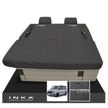 Load image into Gallery viewer, VW California Ocean/Coast/Beach/Surf Inka Fully Tailored Waterproof Seat Covers Black Front & Rear With ISOFIX Fits T6.1 ,T6,T5.1 all model years fits with and without airbags - CALI-SERIES Embroidery