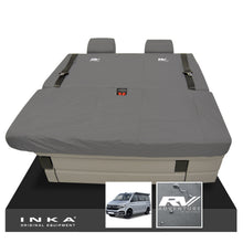 Load image into Gallery viewer, VW California Ocean/Coast/Beach/Surf Inka Fully Tailored Waterproof Seat Covers Grey Front & Rear With ISOFIX Fits T6.1 ,T6,T5.1 all model years fits with and without airbags - RV ADVENTURE Embroidery