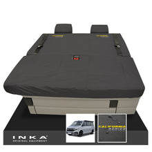 Load image into Gallery viewer, VW California Ocean/Coast/Beach/Surf Inka Fully Tailored Waterproof Seat Covers Black Front & Rear With ISOFIX Fits T6.1 ,T6,T5.1 all model years fits with and without airbags - CALI-SERIES Embroidery