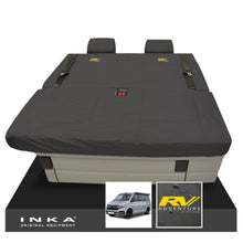Load image into Gallery viewer, VW California Ocean/Coast/Beach/Surf Inka Fully Tailored Waterproof Seat Covers Black Front & Rear With ISOFIX Fits T6.1 ,T6,T5.1 all model years fits with and without airbags - RV ADVENTURE Embroidery