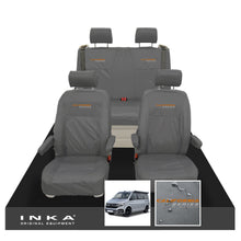 Load image into Gallery viewer, VW California Ocean/Coast/Beach/Surf Inka Fully Tailored Waterproof Seat Covers Grey Front & Rear With ISOFIX Fits T6.1 ,T6,T5.1 all model years fits with and without airbags - CALI-SERIES Embroidery