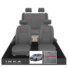 Load image into Gallery viewer, VW California Ocean/Coast/Beach/Surf Inka Fully Tailored Waterproof Seat Covers Grey Front & Rear With ISOFIX Fits T6.1 ,T6,T5.1 all model years fits with and without airbags - CALI-SERIES Embroidery