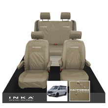 Load image into Gallery viewer, VW California Ocean/Coast/Beach/Surf Inka Fully Tailored Waterproof Seat Covers Sand Front & Rear With ISOFIX Fits T6.1 ,T6,T5.1 all model years fits with and without airbags - CALI-SERIES Embroidery