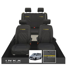 Load image into Gallery viewer, VW California Ocean/Coast/Beach/Surf Inka Fully Tailored Waterproof Seat Covers Black Front & Rear With ISOFIX Fits T6.1 ,T6,T5.1 all model years fits with and without airbags - CALI-SERIES Embroidery