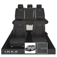 Load image into Gallery viewer, VW California Ocean/Coast/Beach/Surf Inka Fully Tailored Waterproof Seat Covers Black Front & Rear With ISOFIX Fits T6.1 ,T6,T5.1 all model years fits with and without airbags - CALI-SERIES Embroidery