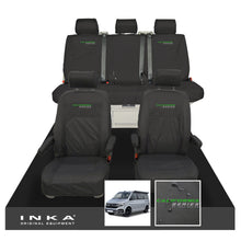 Load image into Gallery viewer, VW California Ocean/Coast/Beach/Surf Inka Fully Tailored Waterproof Seat Covers Black Front & Rear With ISOFIX Fits T6.1 ,T6,T5.1 all model years fits with and without airbags - CALI-SERIES Embroidery