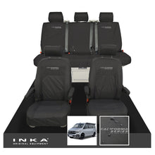 Load image into Gallery viewer, VW California Ocean/Coast/Beach/Surf Inka Fully Tailored Waterproof Seat Covers Black Front & Rear With ISOFIX Fits T6.1 ,T6,T5.1 all model years fits with and without airbags - CALI-SERIES Embroidery