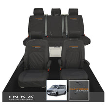 Load image into Gallery viewer, VW California Ocean/Coast/Beach/Surf Inka Fully Tailored Waterproof Seat Covers Black Front & Rear With ISOFIX Fits T6.1 ,T6,T5.1 all model years fits with and without airbags - CALI-SERIES Embroidery