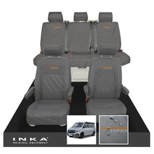 Load image into Gallery viewer, VW California Ocean/Coast/Beach/Surf Inka Fully Tailored Waterproof Seat Covers Grey Front & Rear With ISOFIX Fits T6.1 ,T6,T5.1 all model years fits with and without airbags - CALI-SERIES Embroidery