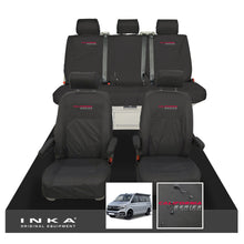 Load image into Gallery viewer, VW California Ocean/Coast/Beach/Surf Inka Fully Tailored Waterproof Seat Covers Black Front & Rear With ISOFIX Fits T6.1 ,T6,T5.1 all model years fits with and without airbags - CALI-SERIES Embroidery