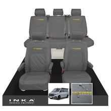 Load image into Gallery viewer, VW California Ocean/Coast/Beach/Surf Inka Fully Tailored Waterproof Seat Covers Grey Front & Rear With ISOFIX Fits T6.1 ,T6,T5.1 all model years fits with and without airbags - CALI-SERIES Embroidery