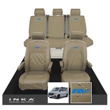 Load image into Gallery viewer, VW California Ocean/Coast/Beach/Surf Inka Fully Tailored Waterproof Seat Covers Sand Front & Rear With ISOFIX Fits T6.1 ,T6,T5.1 all model years fits with and without airbags - RV ADVENTURE Embroidery