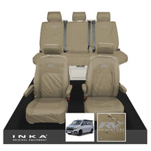 Load image into Gallery viewer, VW California Ocean/Coast/Beach/Surf Inka Fully Tailored Waterproof Seat Covers Sand Front & Rear With ISOFIX Fits T6.1 ,T6,T5.1 all model years fits with and without airbags - RV ADVENTURE Embroidery