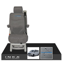 Load image into Gallery viewer, VW California Ocean/Coast/Beach/Surf Inka Fully Tailored Waterproof Seat Covers Grey Rear Single Swivel Fits T6.1 ,T6,T5.1 all model years fits with and without airbags - CALI-SERIES Embroidery