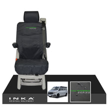 Load image into Gallery viewer, VW California Ocean/Coast/Beach/Surf Inka Fully Tailored Waterproof Seat Covers Black Rear Single Swivel Fits T6.1 ,T6,T5.1 all model years fits with and without airbags - CALI-SERIES Embroidery