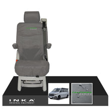 Load image into Gallery viewer, VW California Ocean/Coast/Beach/Surf Inka Fully Tailored Waterproof Seat Covers Grey Rear Single Swivel Fits T6.1 ,T6,T5.1 all model years fits with and without airbags - CALI-SERIES Embroidery
