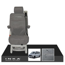 Load image into Gallery viewer, VW California Ocean/Coast/Beach/Surf Inka Fully Tailored Waterproof Seat Covers Grey Rear Single Swivel Fits T6.1 ,T6,T5.1 all model years fits with and without airbags - CALI-SERIES Embroidery