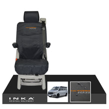 Load image into Gallery viewer, VW California Ocean/Coast/Beach/Surf Inka Fully Tailored Waterproof Seat Covers Black Rear Single Swivel Fits T6.1 ,T6,T5.1 all model years fits with and without airbags - CALI-SERIES Embroidery